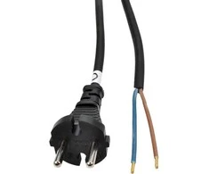 Solight flekso kabelis, 2x 1,5mm2, guminis, juodas, 5m