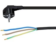Solight flekso kabelis, 3x 1mm2, juodas, 2m