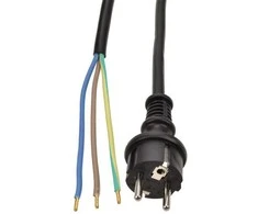 Solight flexo cable, 3x 1mm2, rubber, juodas, 2,5m