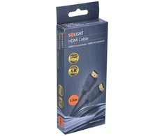 Solight HDMI laidas su eternetu, HDMI 1.4 A jungtis - HDMI 1.4 A jungtis, lizdinė plokštelė, 1,5 m