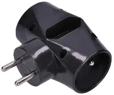 Solight hub, 2,5A + 2x 10A, juodas