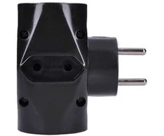 Solight hub, 2,5A + 2x 10A, juodas