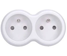 Solight hub, 2x 10A, baltas-pilkas