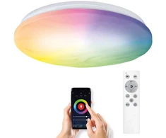 Solight LED išmanusis lubų šviestuvas Wave, 30W, 2300lm, wifi, RGB + CCT, nuotolinio valdymo pultas