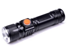 Solight LED kišeninis įkraunamas žibintuvėlis, 3W, 200lm, USB, Li-ion
