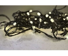 Solight LED lauko kalėdinė grandinėlė, 200 LED, 20m, 5m laidas, 8 funkcijos, laikmatis, IP44, šiltas baltas