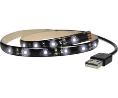 Solight Šviesos LED juostelė televizoriui, 100cm, USB, jungiklis, šaltas baltas