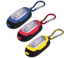 Solight LED žibintuvėlis su karabinu, 3x LED, 2x CR2032 komplekte