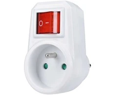 Solight socket, 16A, baltas, switch
