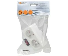 Solight socket, 2x 10A, baltas, switch