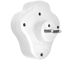Solight socket, 3 x 10A, baltas, switch