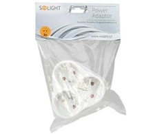 Solight socket, 3x 10A, triangle, baltas