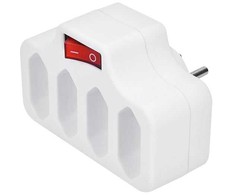 Solight socket, 4 x 2,5A, baltas, switch