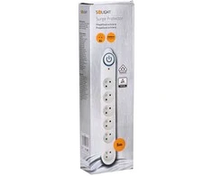 Solight surge protector, 150J, 6 sockets, 5m, baltas