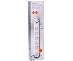 Solight surge protector, 150J, 6 sockets, 1,5m, baltas