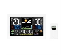 Solight weather station, extra large colour LCD, temperature, humidity, pressure, RCC, USB charging, baltas