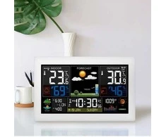 Solight weather station, extra large colour LCD, temperature, humidity, pressure, RCC, USB charging, baltas