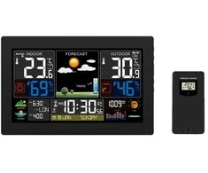 Solight TE81XL orų stotis, spalvotas LCD ekranas, juodas