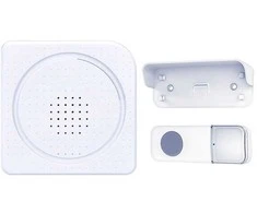 Solight Wireless durų skambutis, maitinamas baterijomis, 200m, baltas, mokymosi kodas