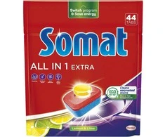 „Somat All in 1 Extra Lemon &amp; Lime“ indaplovės tabletės, 44 vnt.