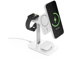 „Epico Spello“ belaidė įkrovimo stotelė su „MagSafe“ palaikymu, 3in1, balta