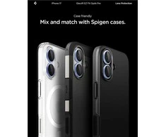 „Spigen Optik Pro GLAS.TR EZ FIT“ kameros dėklai, 2 vnt. pakuotė, skirti „iPhone 16 / 16 Plus / 17“ - Mėlyna