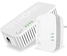 Powerline adapteris Strong Strong POWERLWF1000DUOMINI Tinklo plokštė skirta PowerLine 1000 Mbit/s Laidinio LAN Wi-Fi Balta 2 vnt.