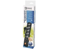 Surge protector EMOS 5 sockets 3m juodas