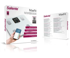 Svarstyklės Evolveo Salente MaxFit, Smart Personal Diagnostic Fitness Scale, Bluetooth, Baltas
