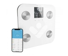 Svarstyklės TrueLife FitShape S6 BT – Bioelektrinės varžos „Bluetooth“ skalė – balta