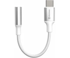 „Swissten Textile“ USB-C į 3,5 mm lizdą jungiantis garso adapteris, 15 cm