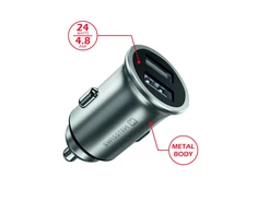 „Swissten“ ekologiškas metalinis aukščiausios kokybės automobilinis įkroviklis, 2 x USB, 4,8 A