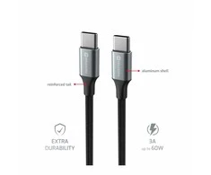 SWISSTEN TEXTILE II datový kabelis USB-C - USB-C 1.5m juoda