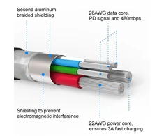 Kabelio / USB -C kabelis / „Lightning MFI“ 1,2 M Swissten - sidabras