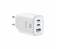 Swissten Edge 65 W GaN Adapteris, Baltas