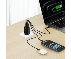 Swissten Edge 65 W GaN Adapteris, Juodas