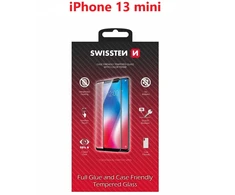 „Swissten“ grūdinto stiklo ekrano apsauga, skirta „Apple iPhone 13 MINI“, juoda, pritaikyta dėklui ir spalvotam rėmeliui.