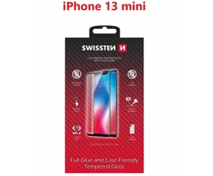 „Swissten“ grūdinto stiklo ekrano apsauga, skirta „Apple iPhone 13 MINI“, juoda, pritaikyta dėklui ir spalvotam rėmeliui.