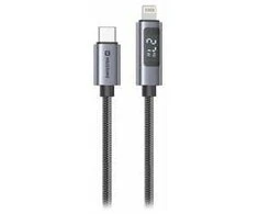 „Swissten“ LCD kabelis USB-C / „Lightning“ 1 m