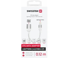 „Swissten Textile Lightning“ – USB-A OTG adapteris, 0,12 m