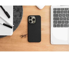 Dėklas SWISSTEN MagCarbon pouzdro pro Apple iPhone 15 Pro juoda