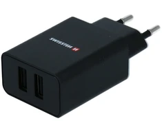 SWISSTEN SMART IC síťový adaptér 2x USB 2.1A POWER juoda (ECO BALENÍ)