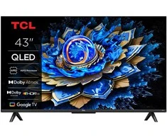 Televizorius TCL 4K QLED TV | 43T69C | 43 | Smart TV | Google TV | UHD | Juodas
