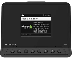 Telestar TOP400 Hi-Fi Adapteris for DAB+/FM/Internet Radio, Bluetooth, USB, Optical Out, Juodas