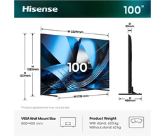 Televizorius TV Hisense 100"