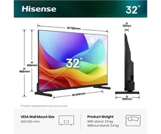 Televizorius 32" HISENSE 32A5S (2026)