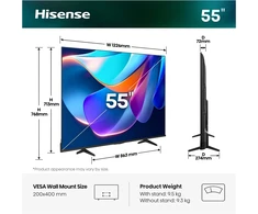 Televizorius LED TV Hisense 55A6S - 55-inch 4K Ultra HD Smart TV with Triple Imtuvas