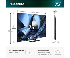 Televizorius TV Hisense 75"
