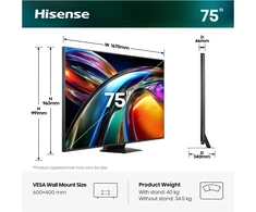 Televizorius 75" HISENSE 75UR9S (2026)