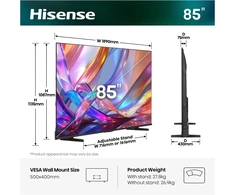 Televizorius TV Hisense 85E7S Hi-QLED TV Set - 85 inch 4K Ultra HD Smart TV
